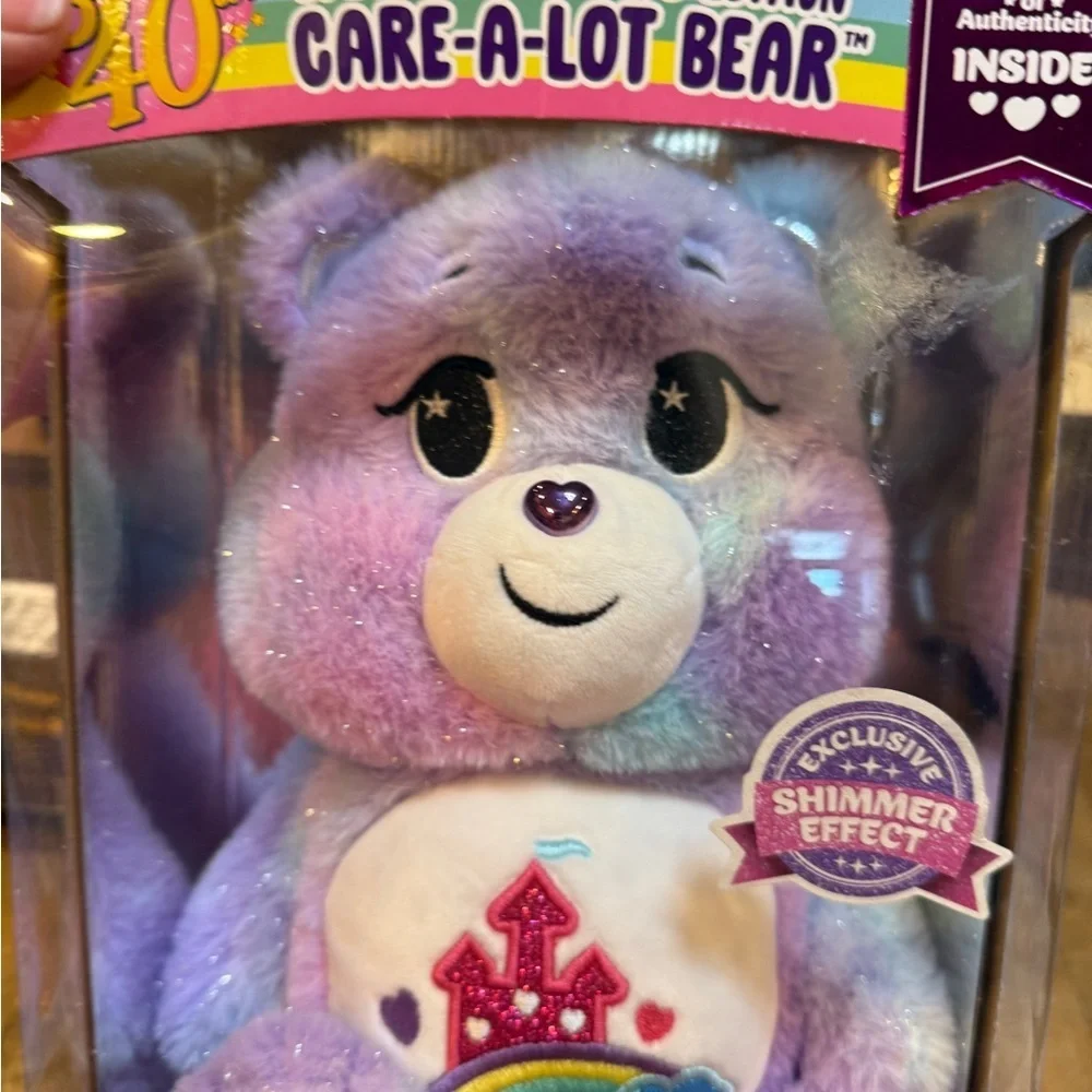Care Bears Purple Shimmer Care-A-Lot Bear Plush 40th Special Collectors Edition